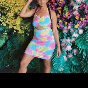 SHEIN Multicolor Tie-Dye Mini Dress